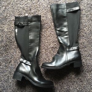 Franco Sarto Tall Black Leather Boots NEW